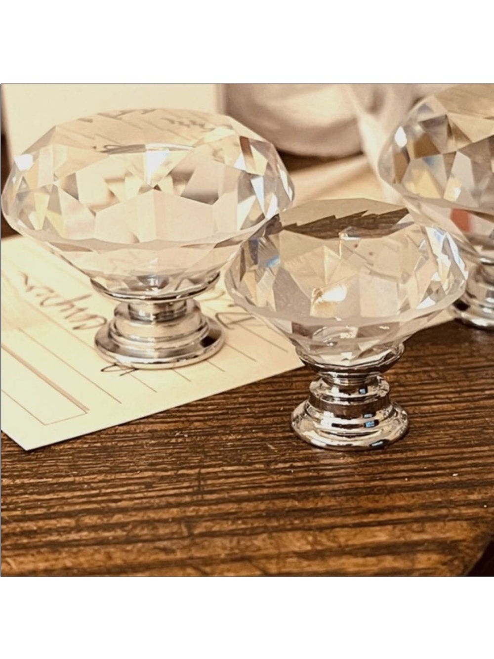 NEW 30 PACK Dresser Crystal Glass Handle Knobs